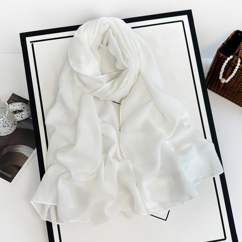 Cotton Linen Solid Color Shawls And Wraps Travel Vacation Ladies Elegant Long Shawl Hijab Scarfs Thin Women Scarf