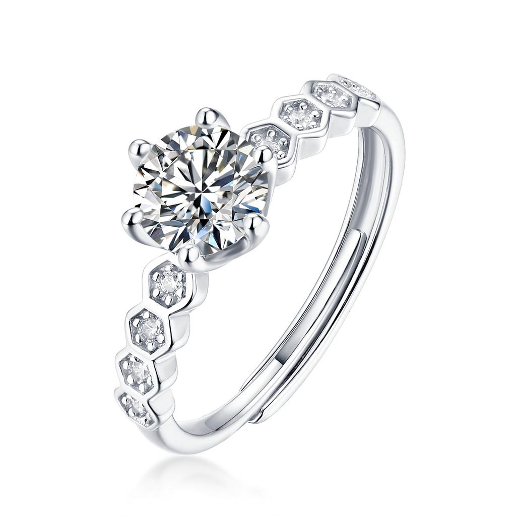 1 Carat Moissanite Ring In 925 Sterling Silver, Durable Forever Brilliant Ring for Women, Affordable Luxury Engagement Wedding Gift