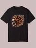 Skull Graphic T-shirt - Black Casual Summer Tee with Fiery Skull Design