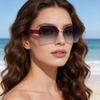 Frameless Sunglasses, Large Frame Versatile And Thin Face Glasses, Sunshade Fashion Sunglasses, Age-Reducing Street Photos, Cut Edges