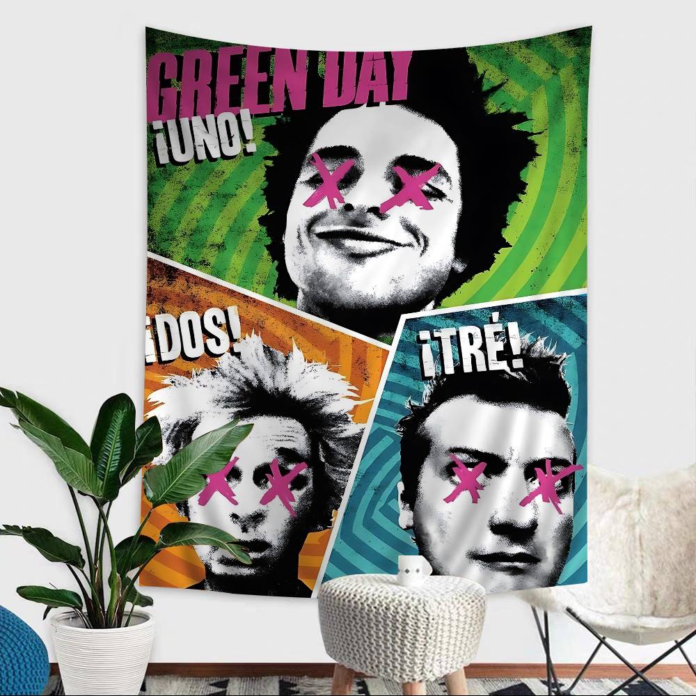 Rock Band GGreen Day Bedruckter Großer Wandteppich Kunst Science-Fiction-Zimmer Heimdekoration Dekor Decke