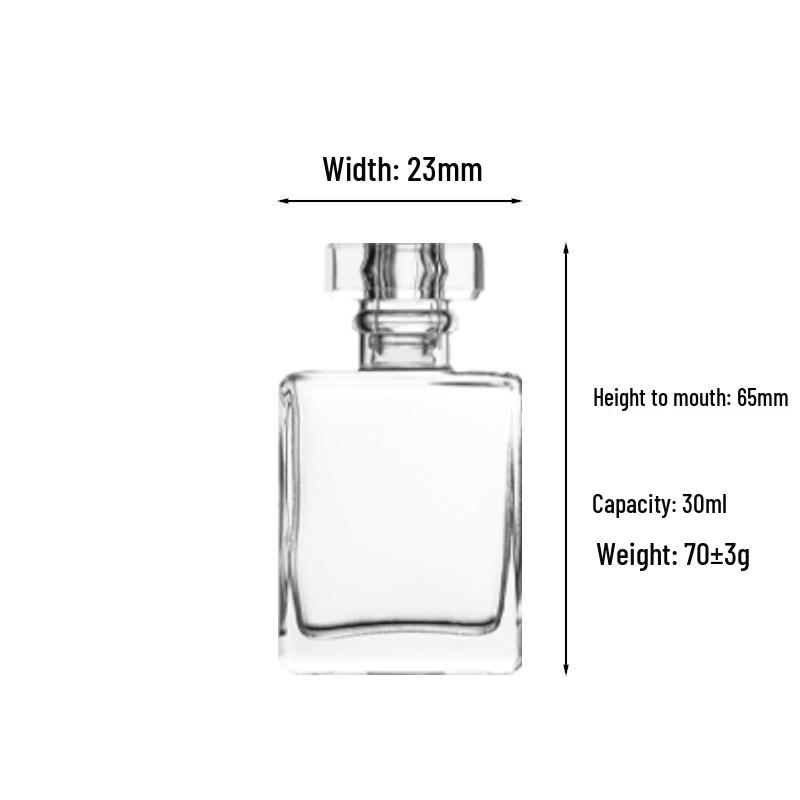 High-Grade Transparent Glass Square Perfume Spray Bottle