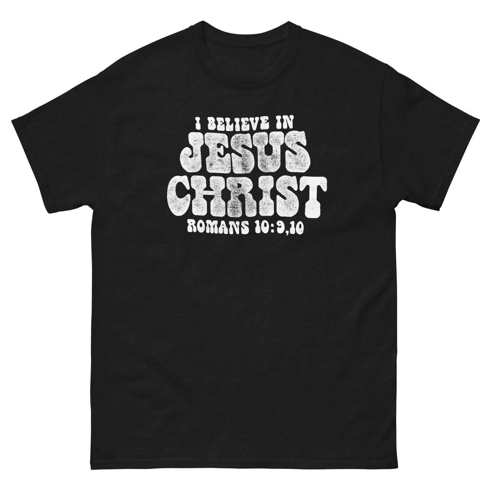 

I Believe In Jesus Christ Vintage Style Graphic 100% Cotton T-shirt Mens Tees Top Unisex classic tee L