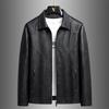 Trendy new men's leather jacket spring and autumn lapel pu leather top leather jacket fashion casual versatile leather jacket
