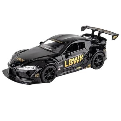 1/22 Toyota Supra Alloy Diecast Racing Car Model Simulation Sound and Light Toy Desktop Ornaments Holiday Present for Childrens