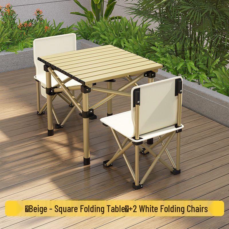 OEING Portable Outdoor Folding Table and Chair Set