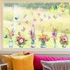 Window Sticker Static Cling with Multicolor Floral Butterfly Design Suitable for Living Room For Bedroom Kitchen