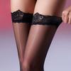 Long Tube Stockings for Women Ultra-Thin Anti-Snag LuxuriousHigh Tube Sexy Non-Slip Over-the-Knee Thigh Lace Black Stockings