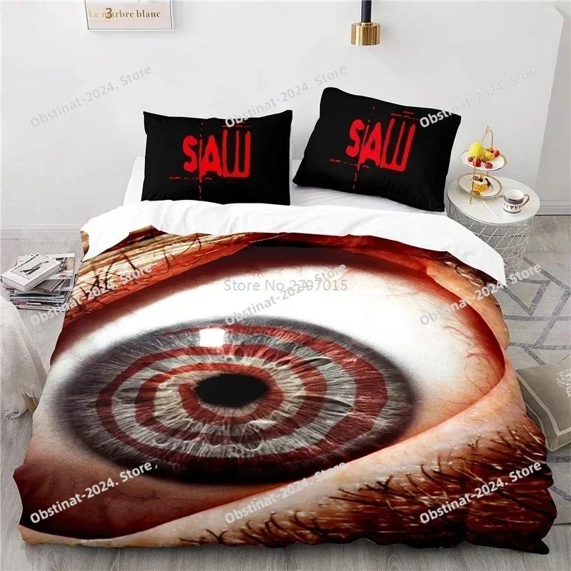 Top Horror Saw Movie Bedding Set Printed single Comforter Quilt Bed Cover Duvet Cover Pillow Case 3 Pieces Sets Kids Adult Size