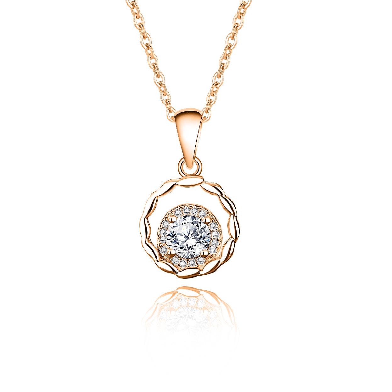 

S925 Silver Moissanite Four-Prong Pendant Necklace for Women - 0.50 Carat S925 Silver