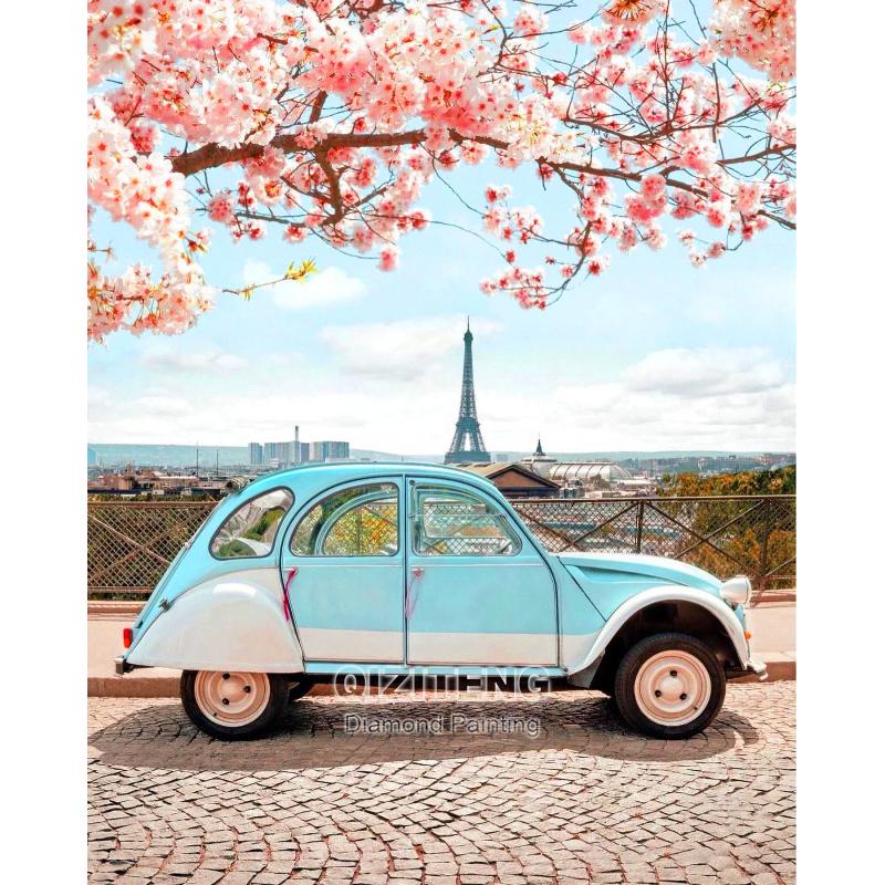 Floral Landscape 5D DIY Diamond Painting Kit City Street Scene Diamond Embroidery Painting Full Drills Mosaic Home Decor Gifts