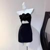 Korean Flower Slim Tube Dress, Summer 2024 - Stylish OL A-line Skirt with Hollow Design