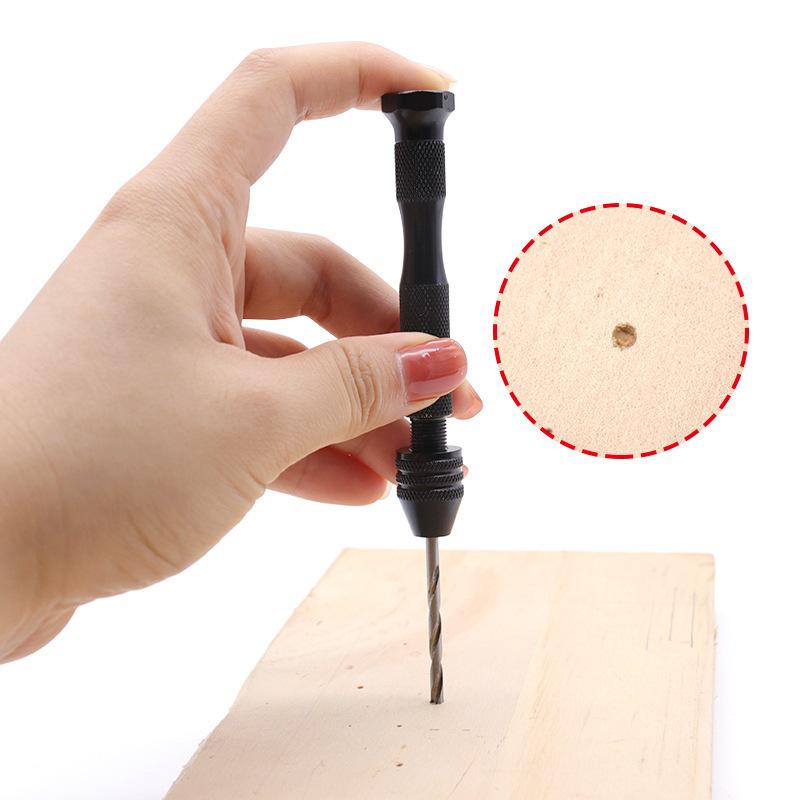Walnut Carving Aluminum Punching Tool: Mini Hand Twist Drill with Bits