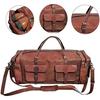 Brown Leather Duffle Bag Leather Duffel Bag 32 inch Large Travel Bag Gym Sports Overnight Weekender Bag brown
