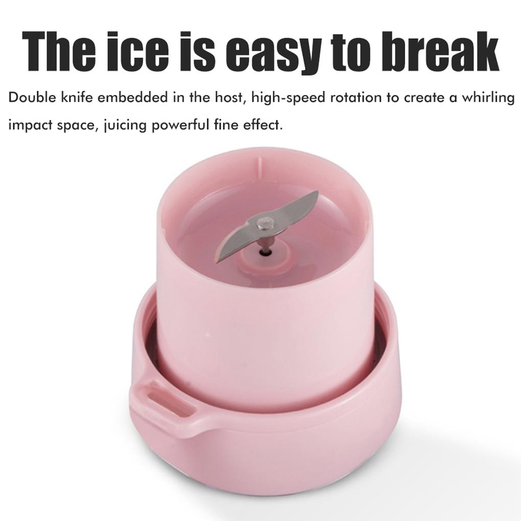 Electric Juicer Cup Handheld USB 1200mAh Battery Powered Washable Anti-corrosive Transparent 21000RPM Bottle with Lanyard