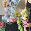 50 pezzi di buste per fiori con maniche a rosa singola, sacchetti per bouquet, in cellophane trasparente, involucri floreali per San Valentino