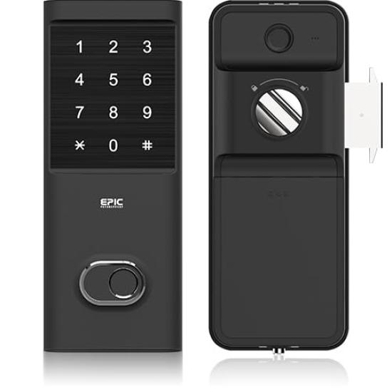 EPIC Flassa 5H Smart Lock with Access Control for Sliding Professional History Call Dual Transit Smartphone Remote Control PIN Code Volume Doors,