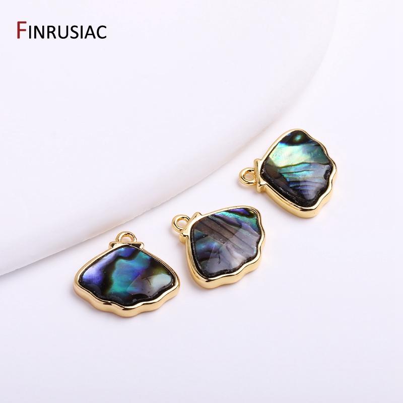 14K Gold Plated Messing Attraktive Muschel Anhänger Ohrring Herstellung Zubehör, 12,5 mm * 12 mm Glatte Muschel Charms Für DIY Bastelkomponenten