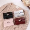 Short Women's Leather Wallet Korean Student Purse Portable Crack Heart Wallet  Card Holder