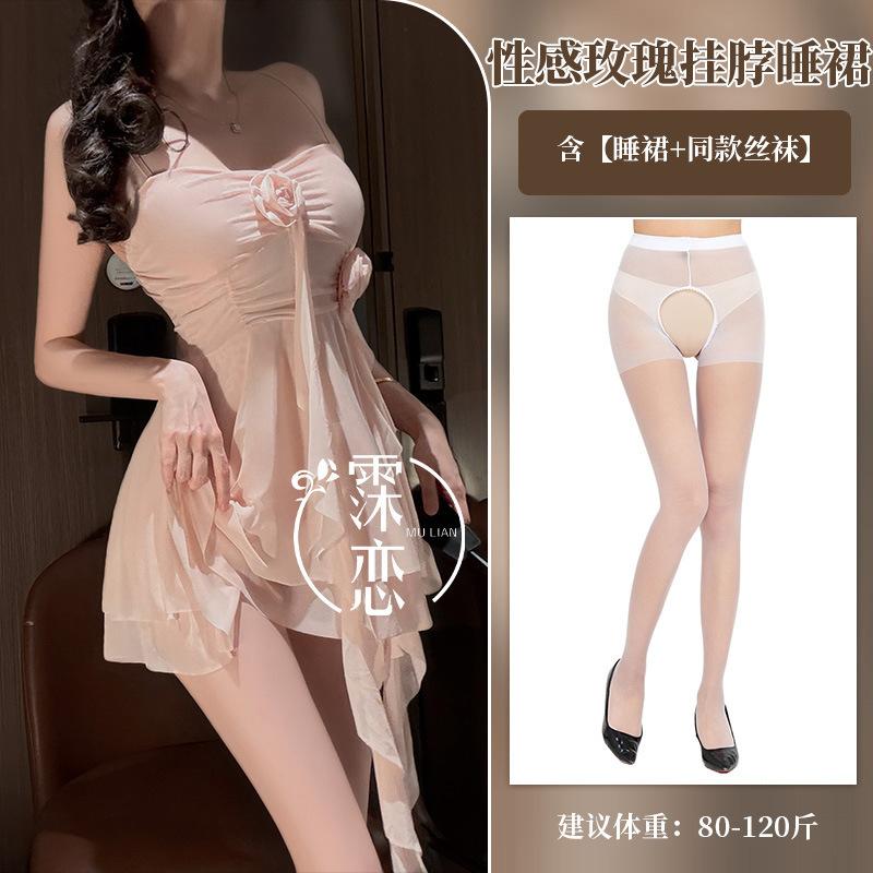 Sexy Pure Desire Floral Strap Christmas Dress Fairy Summer Hot Girl High-End Elegant Nightdress Hot Sexy Korean Women Dress 23ST