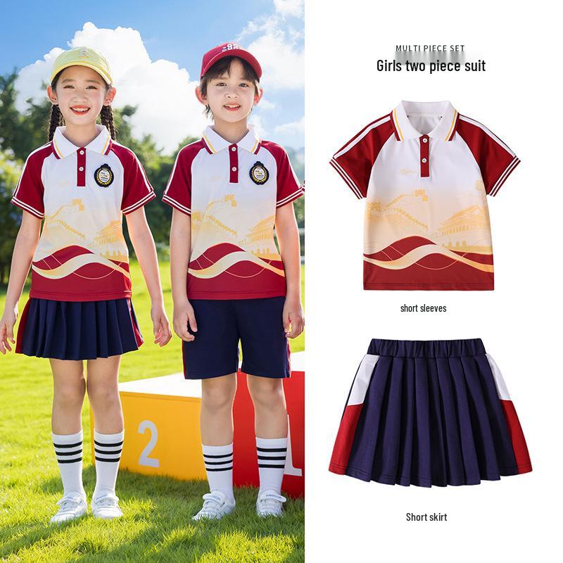 Children s Red Windbreaker 3-Piece Uniform for School Events 100cm