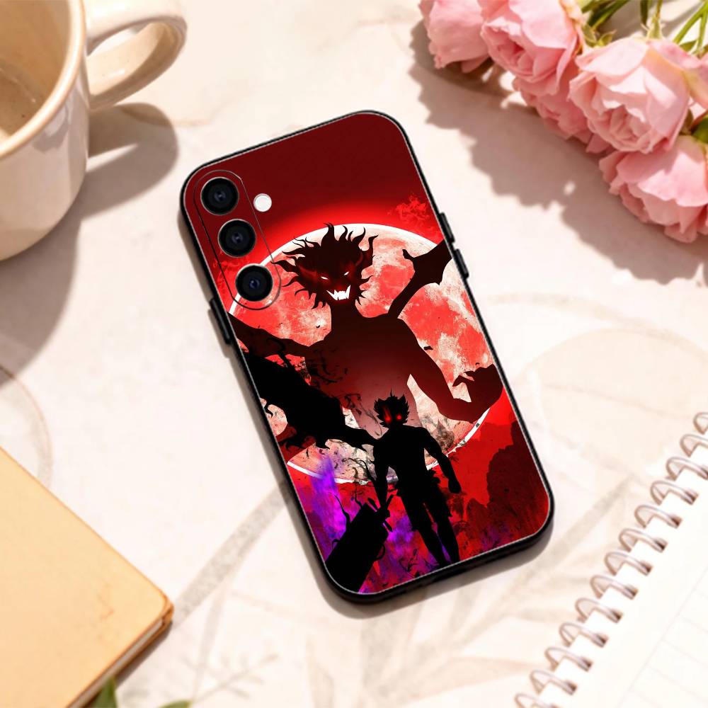 Magic B-Black C-Clover   phone Case For Samsung Galaxy A73,A72,A71,A70,A53,A52,A51,Others Soft Black Shell
