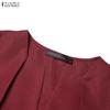 ZANZEA Women Elegant Casual Round Neck Short Sleeve A-line Dress