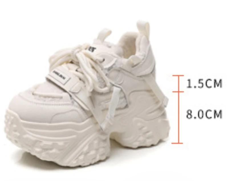 Fashion 9.5CM Women Microfiber Leather Spring Chunky Sneakers Winter Plush Fashion Ankle Booties Autumn Platform Wedge Flats Shoes