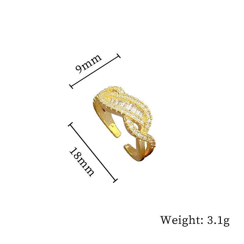 Design Wind Geometric Diamond Bead Ring Women'S Cold Wind Open Ring
