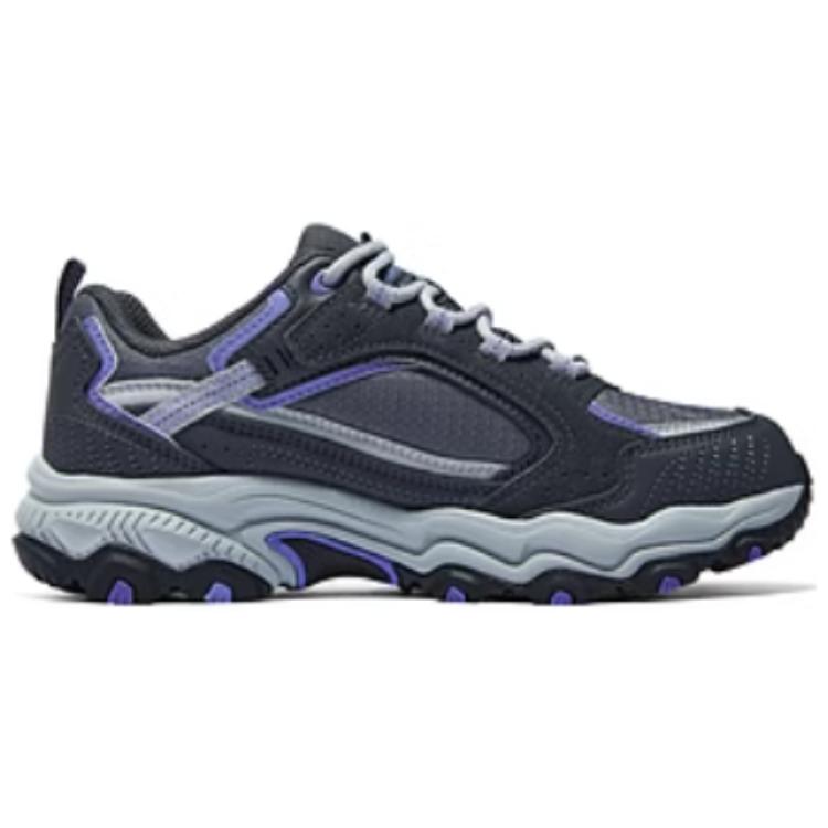 Skechers Outdoor Comfortable Versatile Support Low-Top Casual Shoes Women Sneaker Gray Purple Black 180124-GYPR