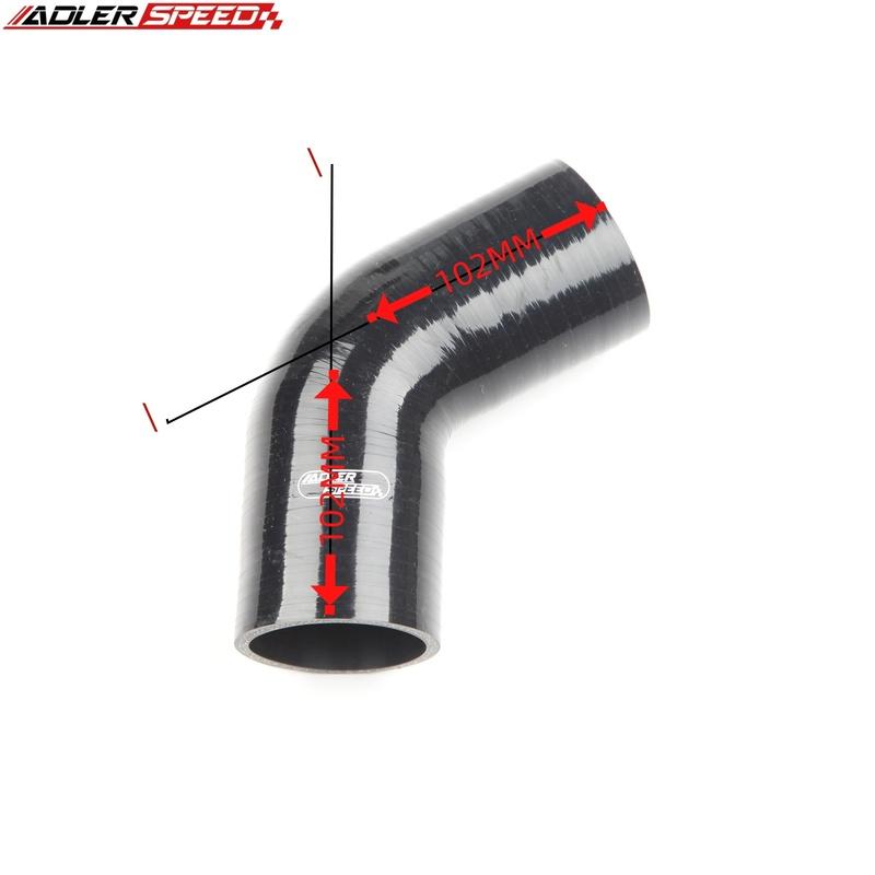 60 Degree 32mm/45mm/48mm/51mm/57mm/60mm/63mm/70mm/76mm Elbow Silicone Hose Coupler Intercooler Tube 102*102MM Black ID 38MM
