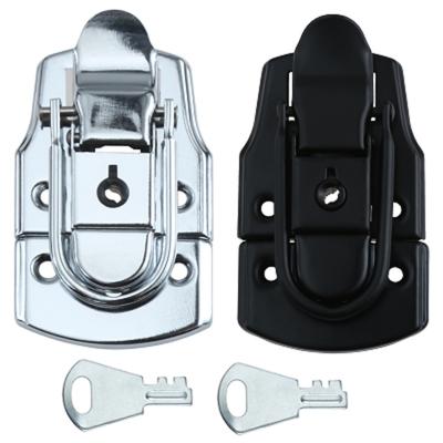 1Pc 76*45mm Air Box Luggage Toggle Latch Hasp Lock with Key Metal Buckle for Tool Box Case Suitcase Tool Hardware Sliver/Black