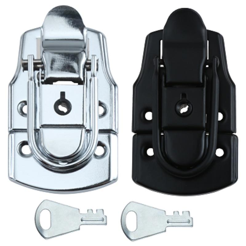 1 ks 76*45mm Klapka pro Air Box, Zavazadlový západkový zámek s klíčem, Kovová přezka pro nářadí, Kufr, Nářadí, Kovový díl Stříbrná/Černá
