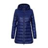 Winter Women Down Jacket Long Hooded Stand Collar Solid Color White Duck Down Coat Zipper S 7XL