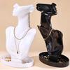 Portrait Neck Necklace Display Stand Jewelry Earrings Pendant Neck Model Plastic Mannequin for Showcase Window Display