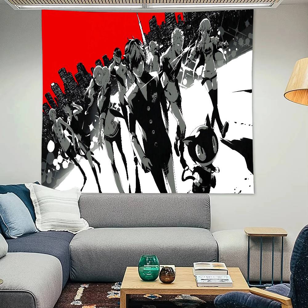 Popular Game PPersona5 Anime Tapestry Decoration Bedroom Dormitory Background Cloth Holiday Home Party Living Room Club Cloth