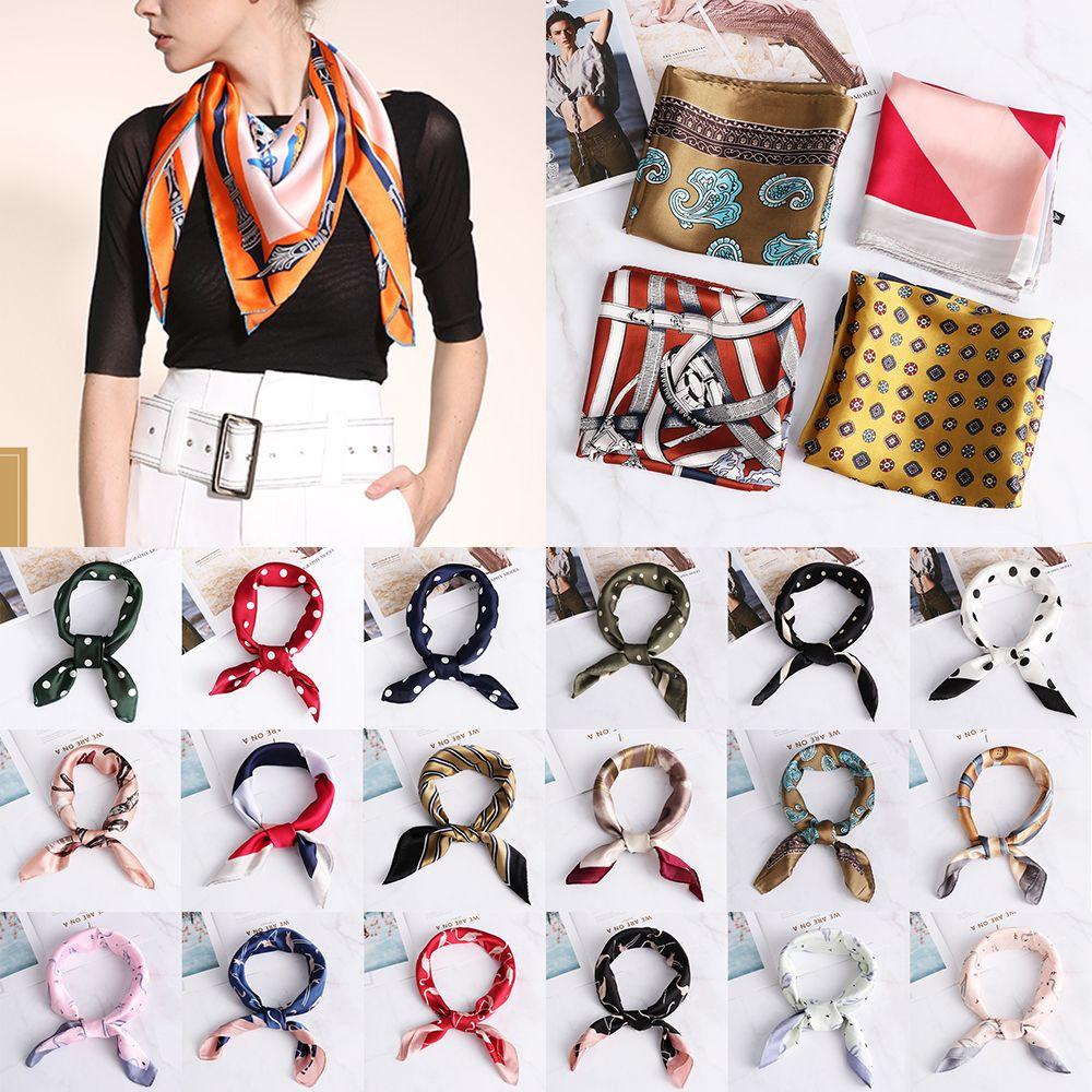 

Летние маленькие винтажные женские подарки голова шея квадратный шарф шелк ощущение атлас для волос галстук