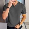 Herren T-Shirt V-Ausschnitt Kurzarm T-Shirt Einfarbig Slim Fit Weich Atmungsaktiv Sommer Casual Tops Alltagskleidung