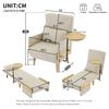 3-in-1 Convertible Chair with Sleep Function, Wooden Tray, Padded Folding, Lounge Chair, Single Bed, Suitable for Living Room, Bedroom, Office, Etc.