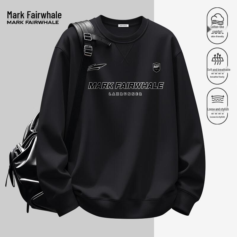 MARK FAIRWHALE Men's Oversized Graphic Pullover Sweatshirt