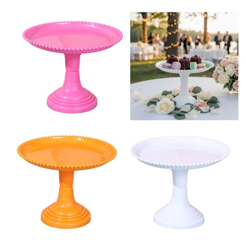 Slip Resistant Base Tall Dessert Display Stand Snacks Fruit Serving Plate Elegant Plastic Construction for Celebration