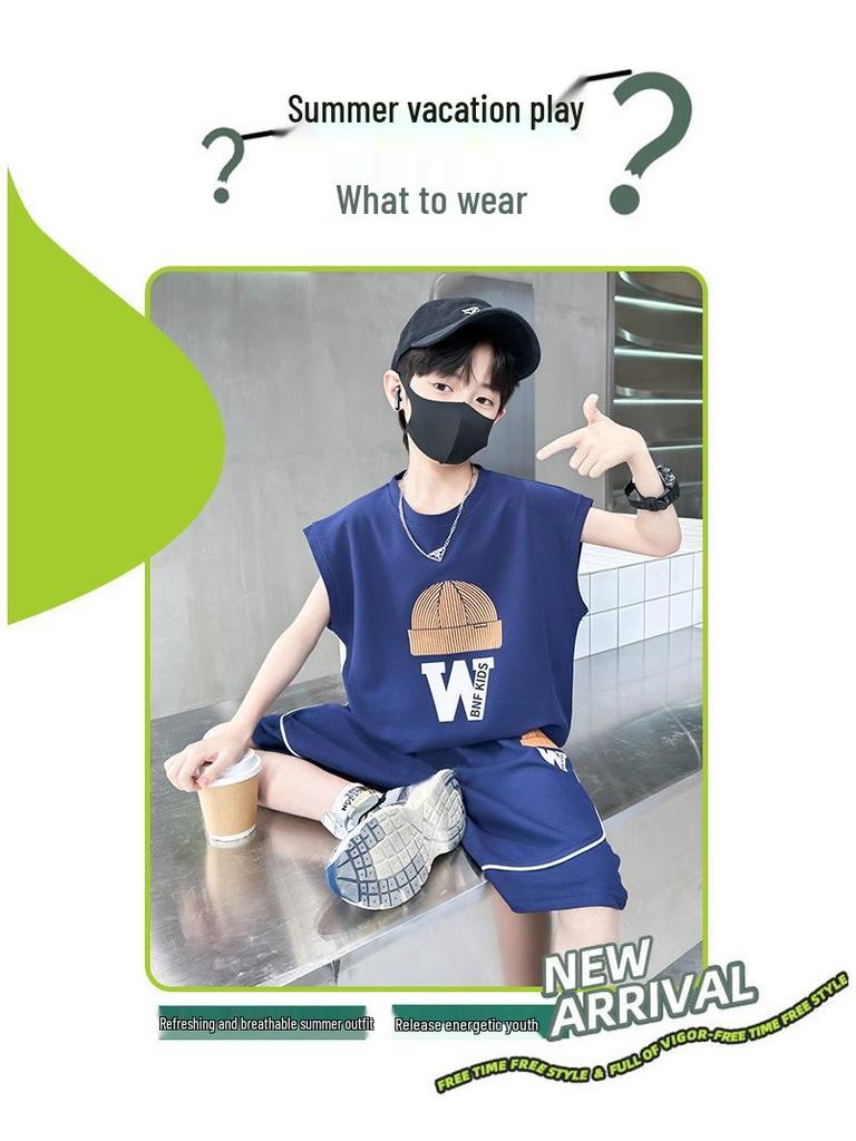 Boys' 2025 Summer Two-Piece Outfit: Cool, Lightweight, Short Sleeves for Kids