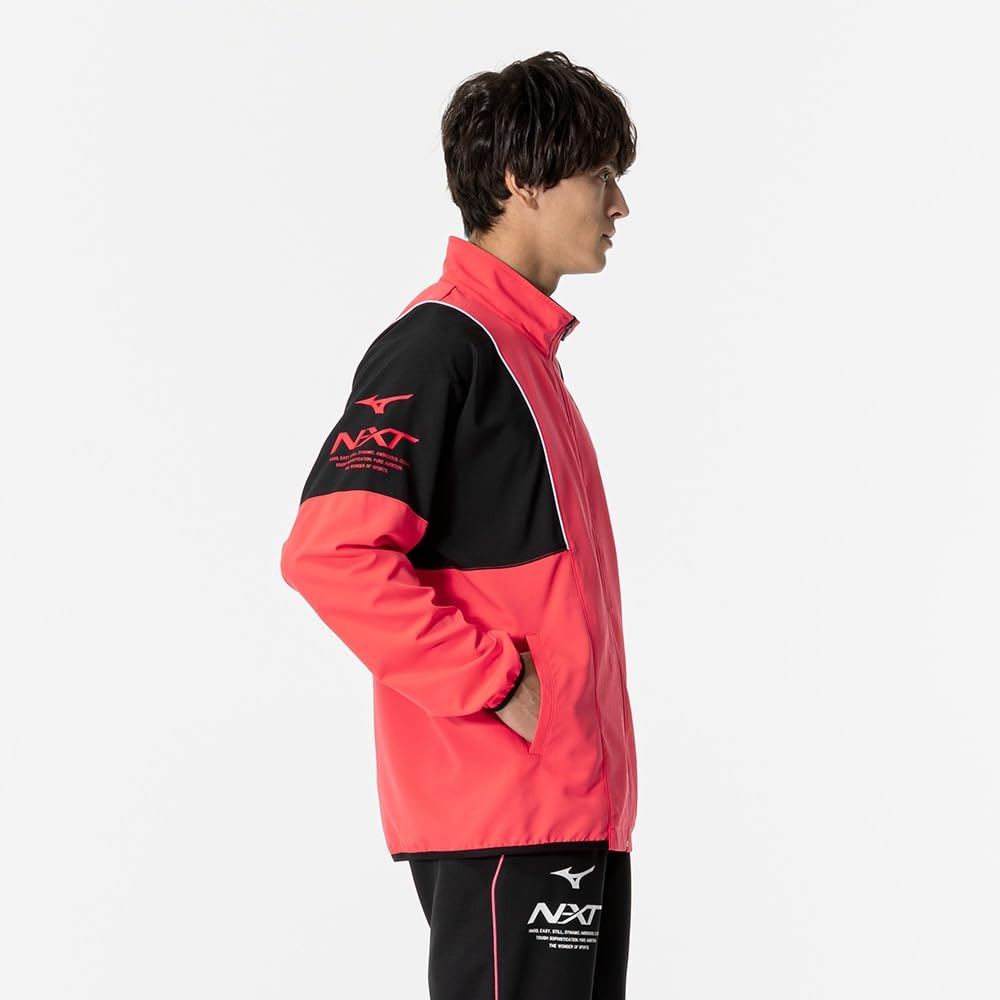 Mizuno N-XT Move Cross Jacket, UPF 50+, Moisture-Wicking, Quick-Drying, Stretch Jersey, Unisex, Size 32JCB220, Radiant Red, Size S