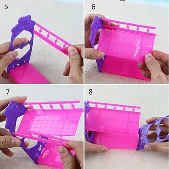 11.5x14cm Mini Plastic Doll House Bunk Beds Kids Gift Toy Accessories for Girls