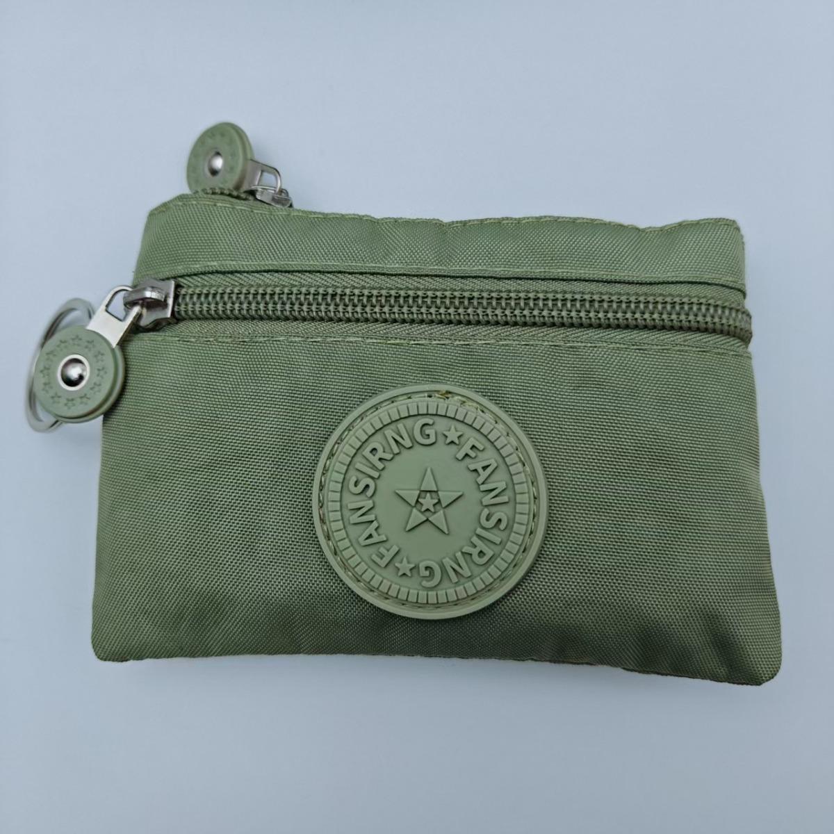 

Легкая нейлоновая водонепроницаемая сумка для ключей с двойной молнией, модный мини-кошелек, сумка для карт, подарочная сумка, сумка для хранения зелёный