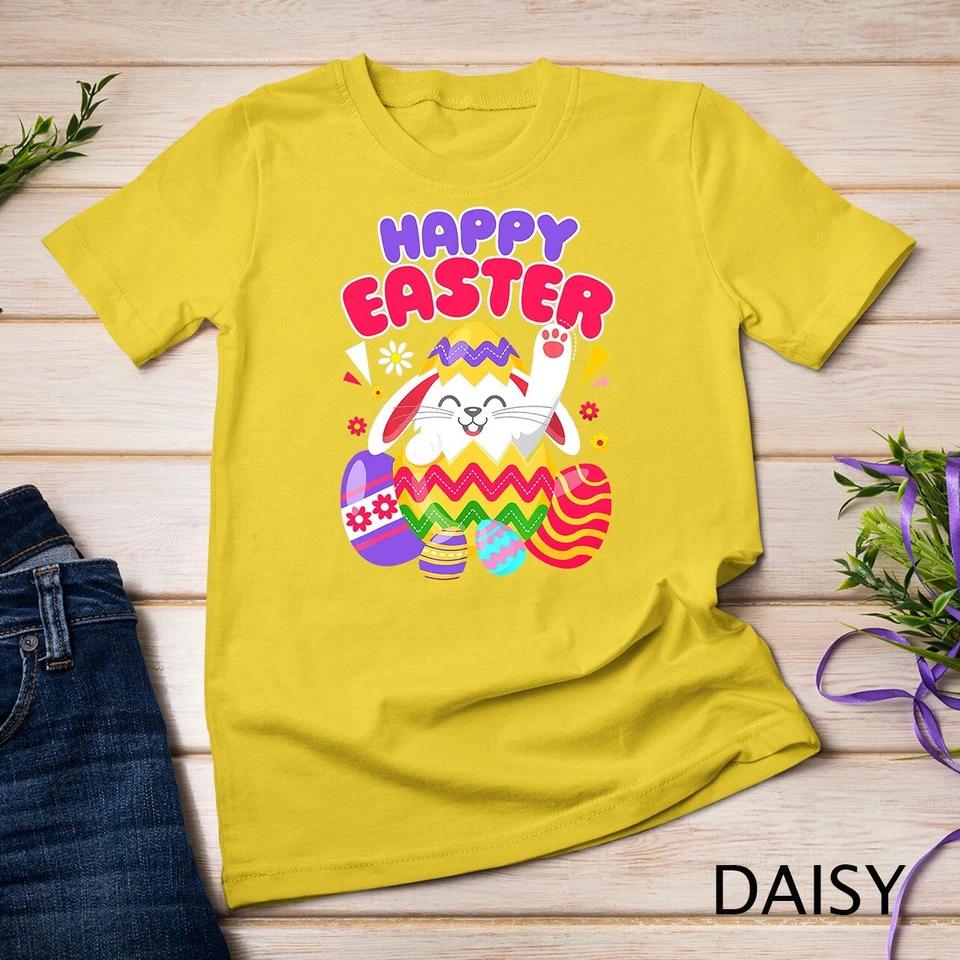 Happy Easter Bunny Easter Eggs T-Shirt Unisex T-shirt 3 2XL