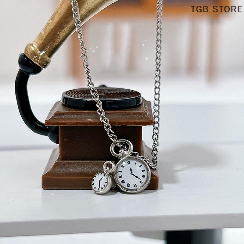 1Pcs 1/12 Mini Doll Vintage Pocket Watch Simulation Dolls Accessories Dollhouse Decoration Kid Pretend Play Toy