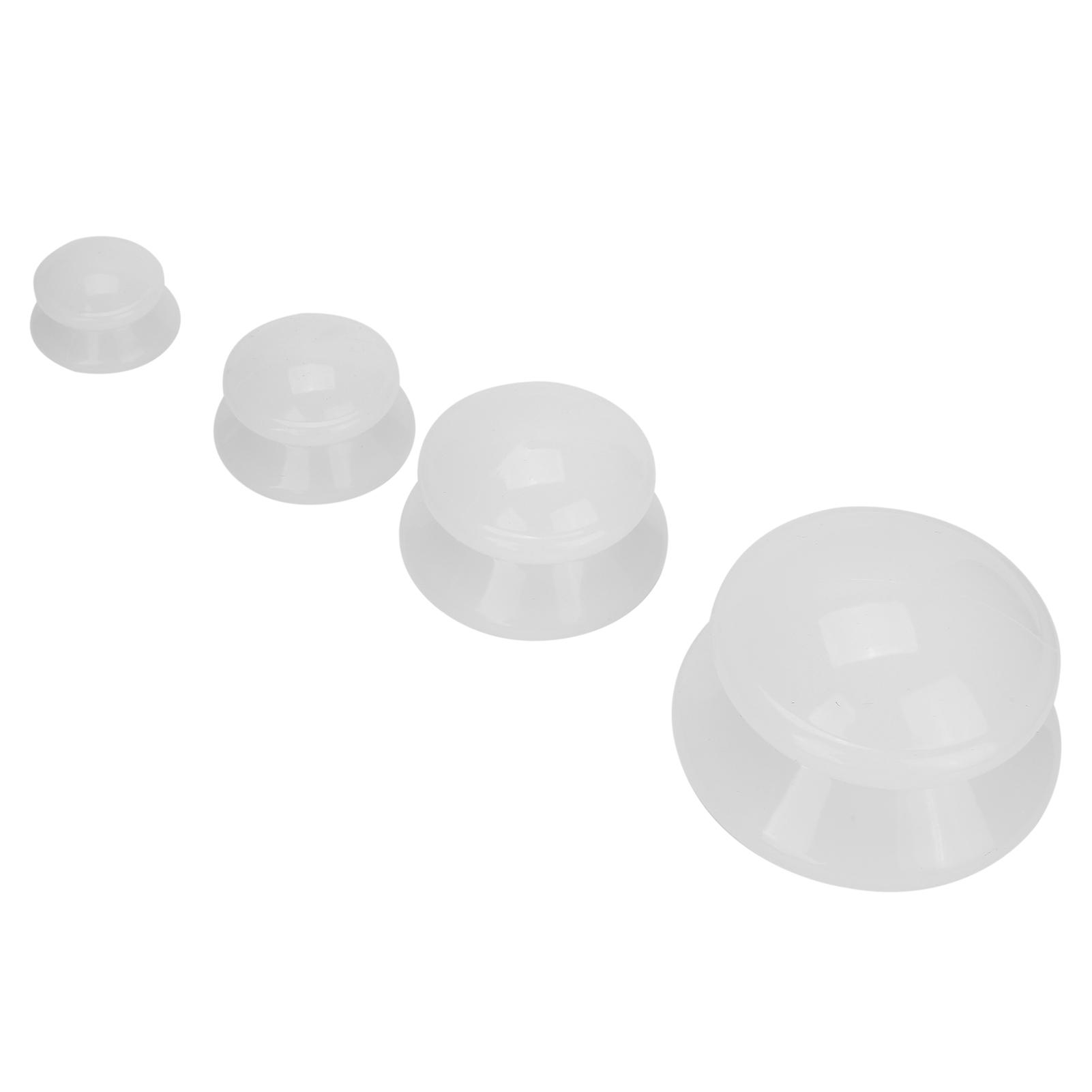 

4шт. Набор для вакуумной аспирации силиконовых банок, портативные наборы для терапии с использованием вакуумных банок для домашнего использования, белый белый