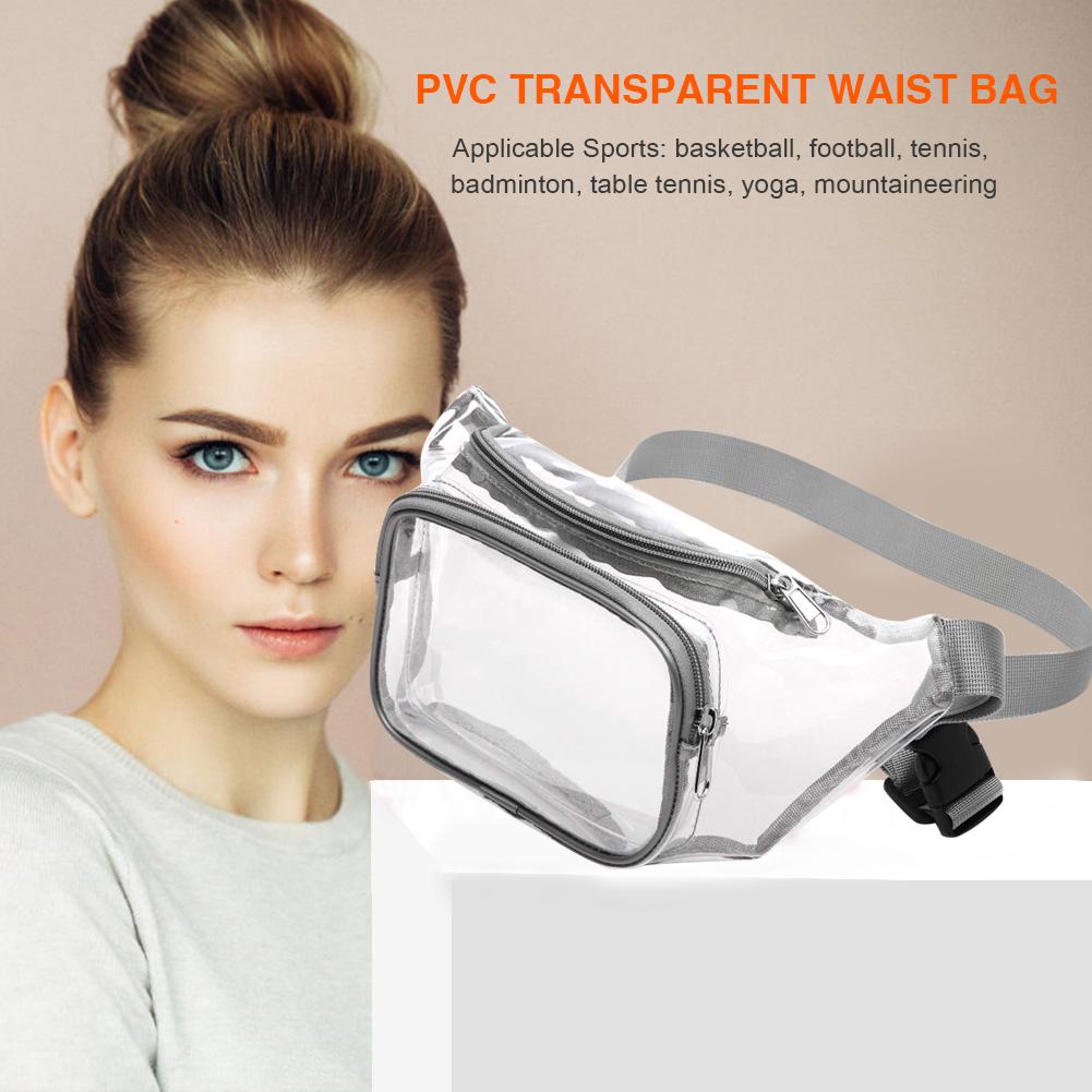 PVC Fanny Packs Mini Fashion Unisex Messenger Bag Clear Waterproof Jelly Storage Bags for Running Outdoor Fitness Travel