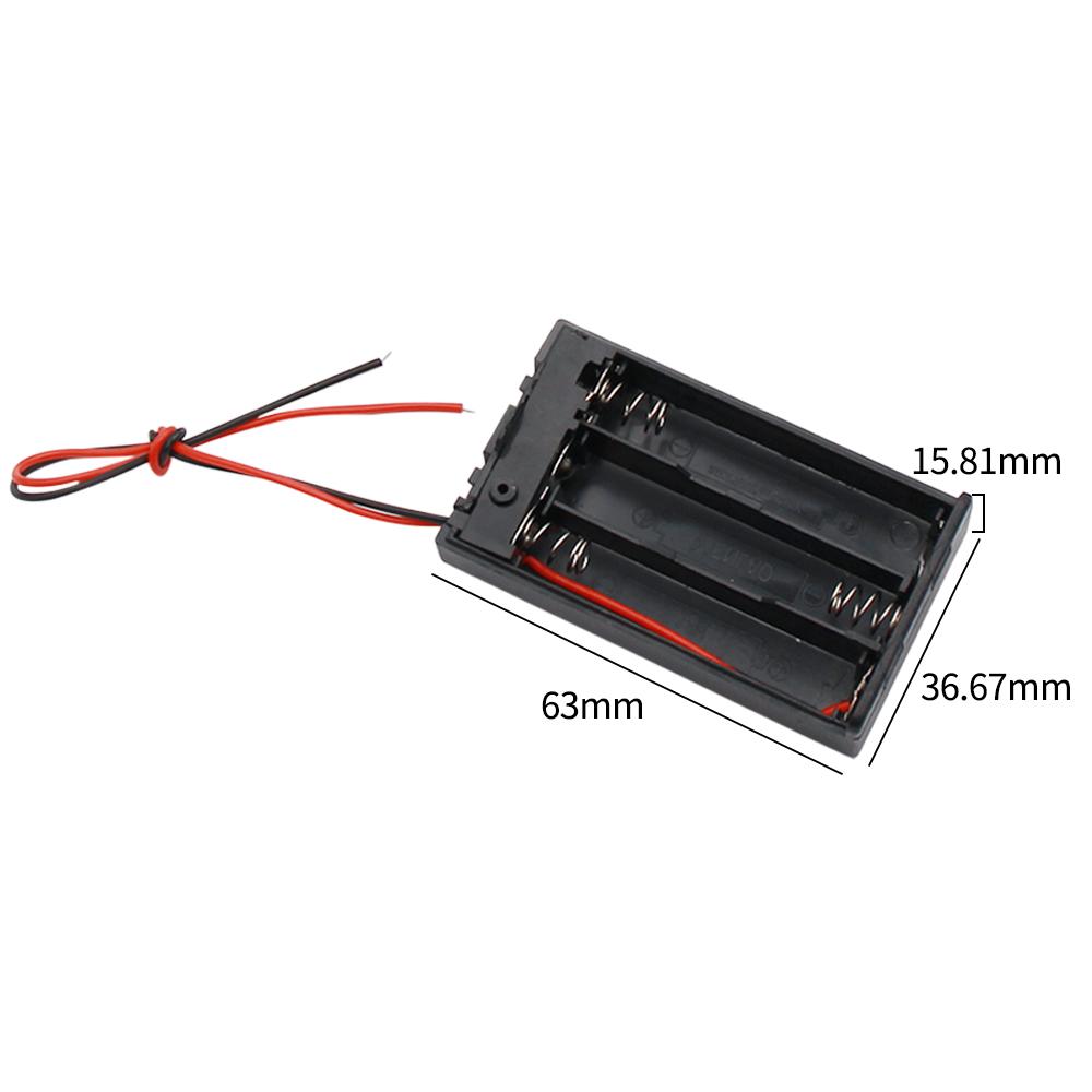 Black Plastic DIY Battery Storage Case Clip Holder Container 1X 1X 1X 18611 AAA Battery Storage Box Case Wire Lead Pin